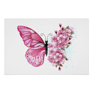 Poster Flower Butterfly