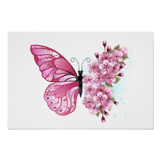 Poster Flower Butterfly (Devant)