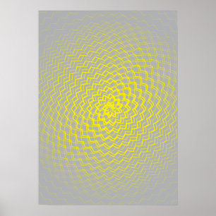 Poster Flower Energy Motif gris jaune