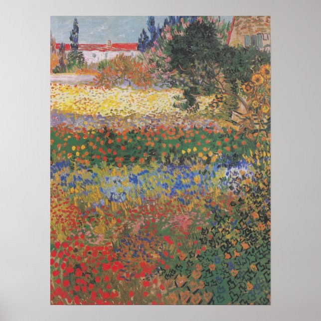 Poster Flower Garden (1888) par Van Gogh (Devant)