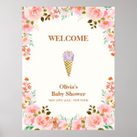 Flower Garden Scoop Glace Baby shower Bienvenue