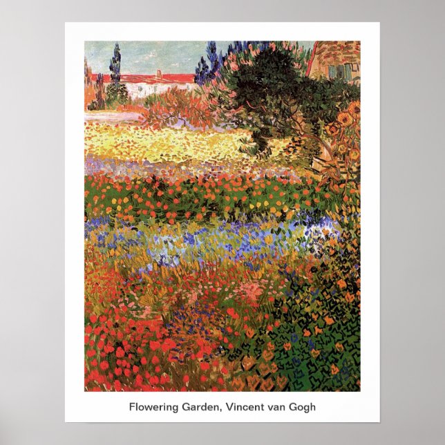 Poster Flower Garden, Vincent van Gogh. (Devant)