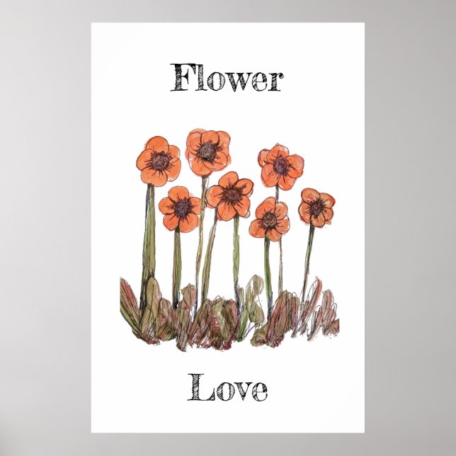 Poster Flower Love Art (Devant)