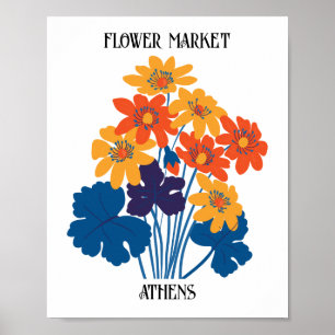 Poster Flower Market Editable Athènes