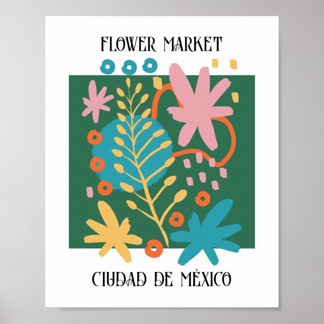 Poster Flower Market Editable Mexico City (Devant)