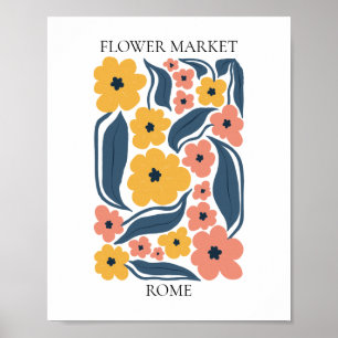 Poster Flower Market Editable Rome