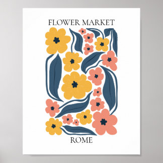 Poster Flower Market Editable Rome
