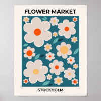 Flower Market Stockholm Abstrait Retro Flowers