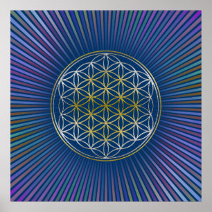 Poster FLOWER OF LIFE / Blume des Lebens - BiColor