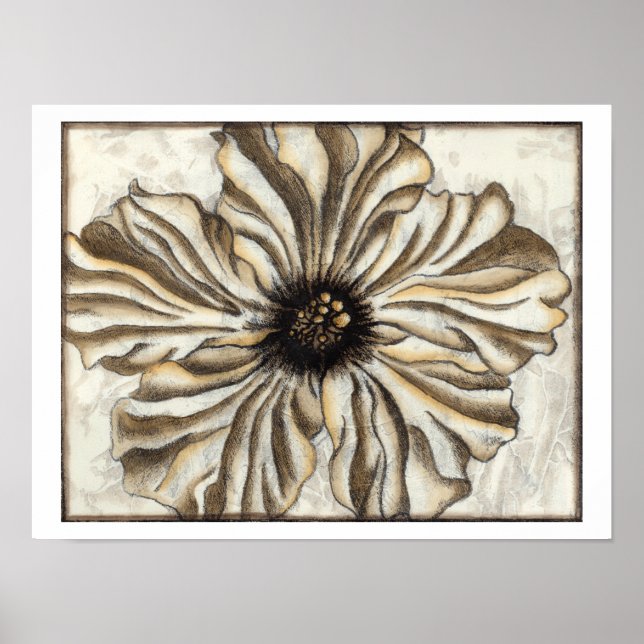 Poster Flowerhead Fresco sur Tan Arrière - plan (Devant)