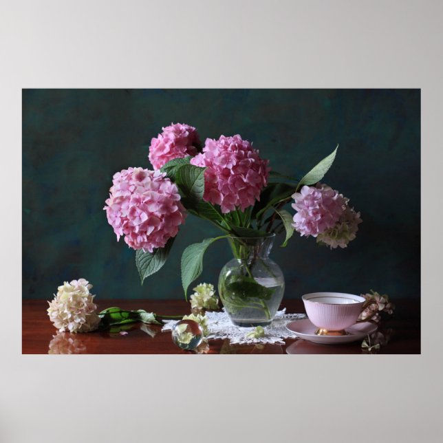 Poster Flowers | Hydrangeas in Vase (Devant)