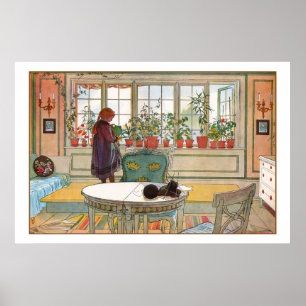 Poster Flowers on the Windowsill by Carl Larsson