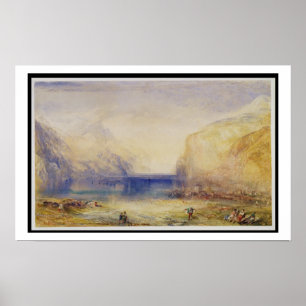 Poster Fluelen : Matin (regardant vers le lac) 1845 (