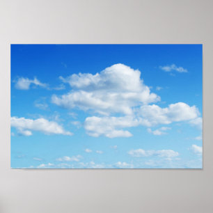Poster Fluffy Clouds et Blue Sky