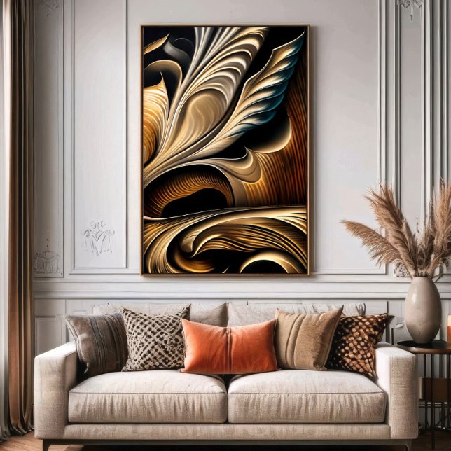 Poster Fluide Métallique Luxe Doré (Créateur téléchargé)