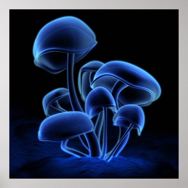 Poster Fluorescence bleue (Carré) (Devant)