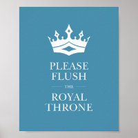 Flush Bleu Le Trône Royal Sympathique Panneau Sall