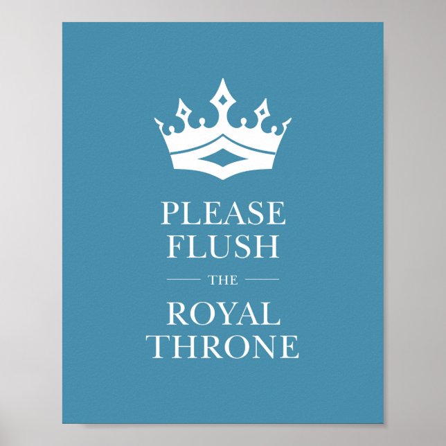 Poster Flush Bleu Le Trône Royal Sympathique Panneau Sall (Devant)