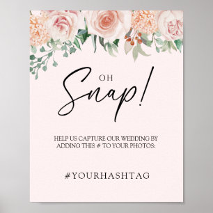 Poster flush Floral rose Mariage Oh Snap