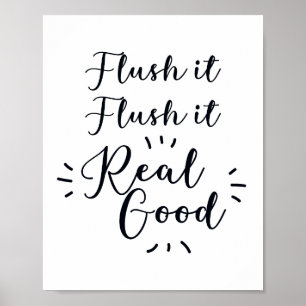Poster Flush it Flush it Bathroom Sign