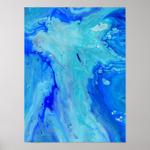Poster Flûte bleue Abstraite moderne en marbre