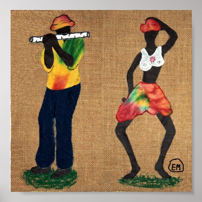 Poster Flute Man and Dancer (Devant)