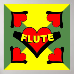Poster Flûte sur le coeur