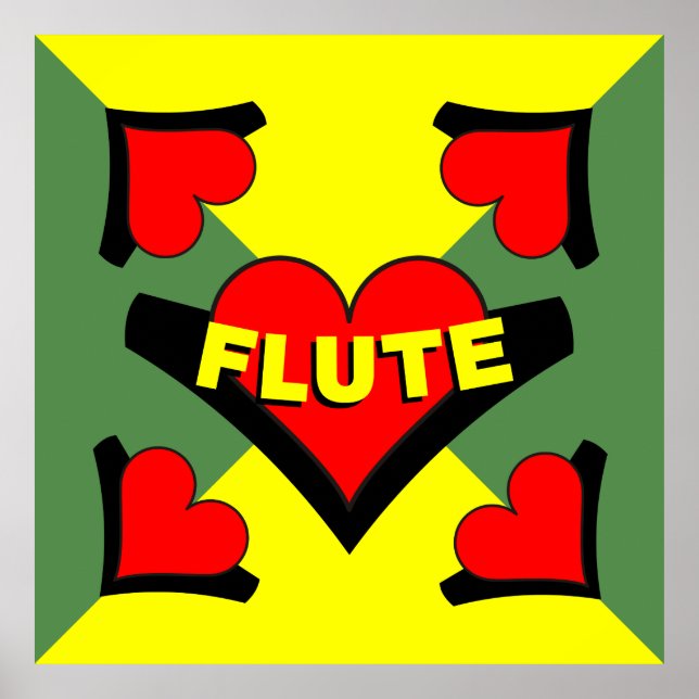 Poster Flûte sur le coeur (Devant)