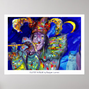 Poster FLUTISTE EN BLEU / Nuit de Carnaval Vénitien