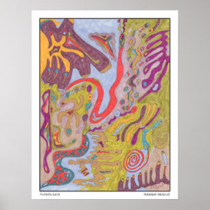 Poster "Flutterflyland" Art Abstrait