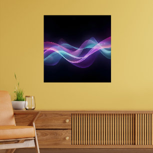 Poster Flux de néon - Futurisme Abstrait Wave Art