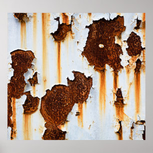 Poster Flux de rouille blanche corrompu