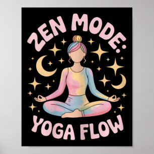 Poster Flux de yoga en mode Zen Meditation coloré tenue r