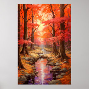 Poster Flux Enchantant Autumn Maple Forest Fine Art