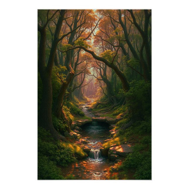 Poster Flux forestier enchanté (Devant)