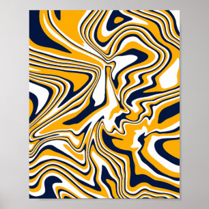 Poster Flux orange Abstrait