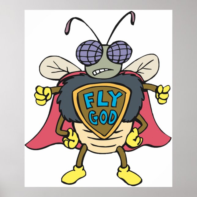 Poster Fly God Superhero Fly Insect Character (Devant)