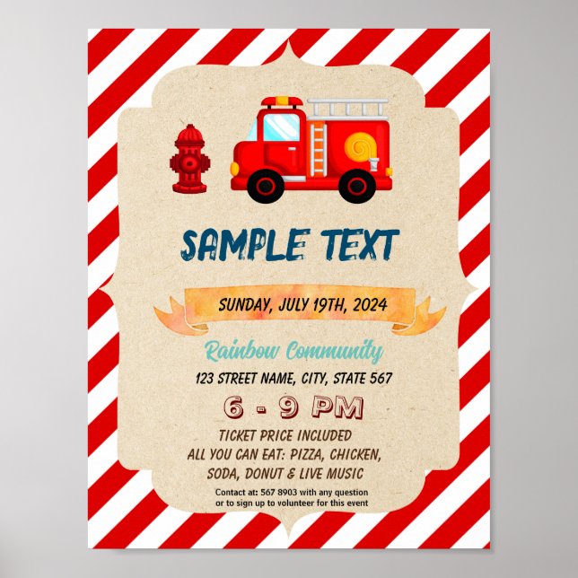 Poster Flyer à thème Camion rouge (Devant)