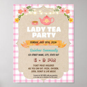 Poster Flyer de l'événement à thé Editable Ladies