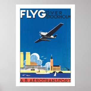Poster Flyg Over Stockholm