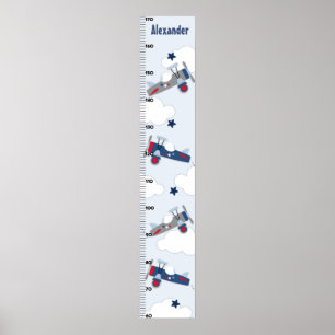 Poster Flying Airplane Growth Chart Gardez à 8x44!