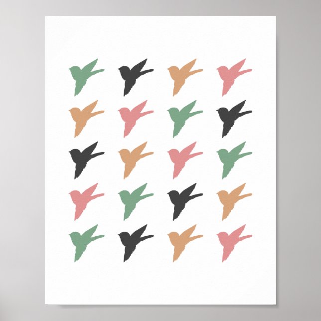 Poster Flying bird Art White (Devant)