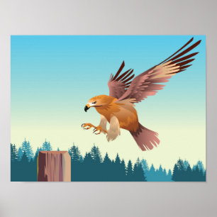 Poster Flying Buzzard