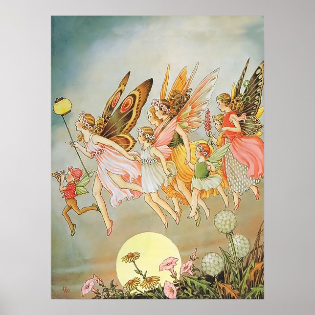 Poster Flying Fairies Whimsical Magic Fairytale (Devant)