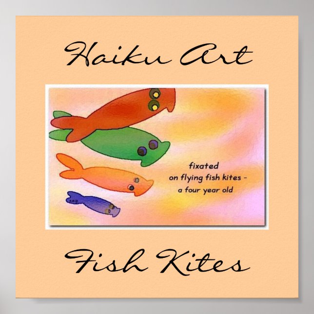 Poster Flying Fish Kites Print (Devant)