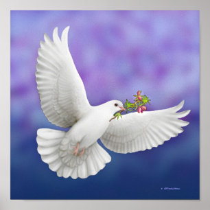 Poster Flying Peace Dove Print