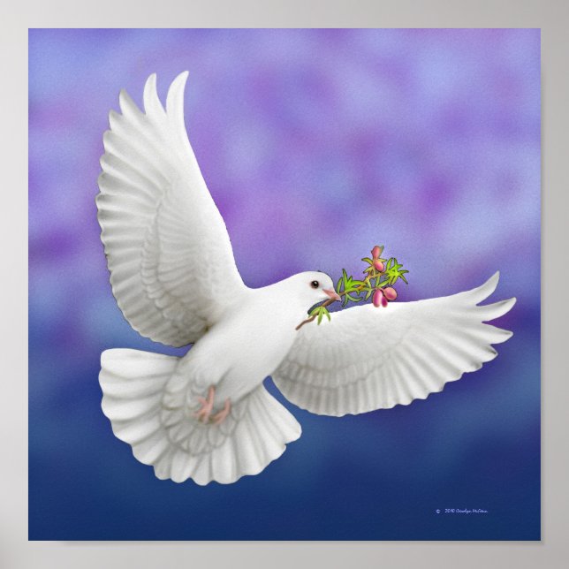 Poster Flying Peace Dove Print (Devant)