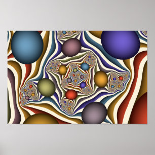 Poster Flying Up, Colorful, Modern, Art Fractal Abstrait