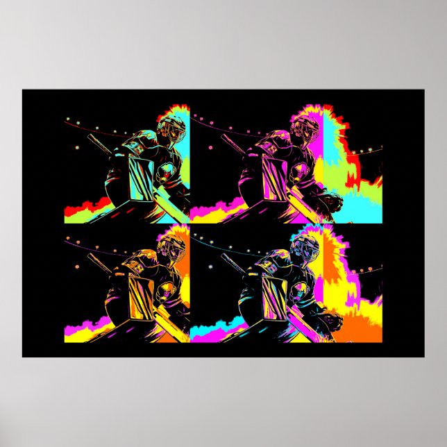 Poster Focalisé et prêt - gardien de but de hockey sur gl (Devant)