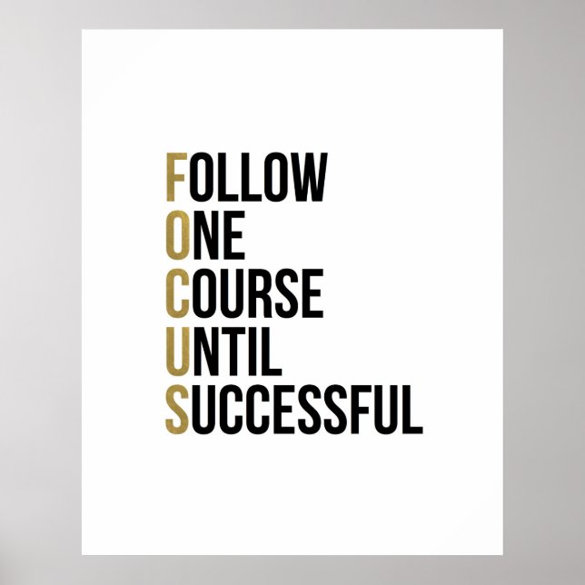 Poster Focus Acronyme inspirant typographie de l'or noir (Devant)